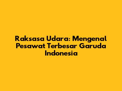 Raksasa Udara: Mengenal Pesawat Terbesar Garuda Indonesia