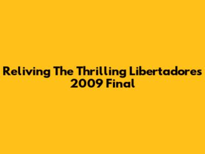 Reliving The Thrilling Libertadores 2009 Final