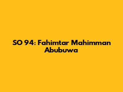 SO 94: Fahimtar Mahimman Abubuwa