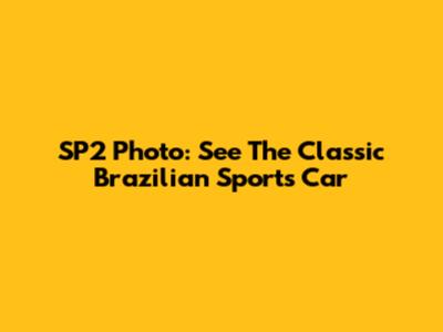 SP2 Photo: See The Classic Brazilian Sports Car