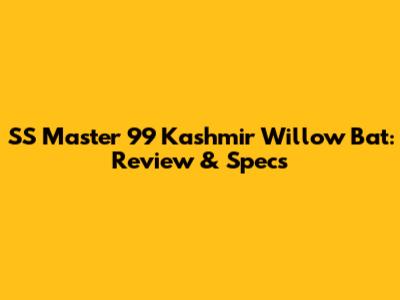 SS Master 99 Kashmir Willow Bat: Review & Specs