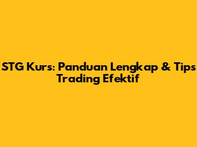 STG Kurs: Panduan Lengkap & Tips Trading Efektif