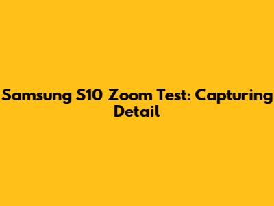 Samsung S10 Zoom Test: Capturing Detail