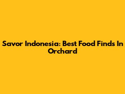 Savor Indonesia: Best Food Finds In Orchard