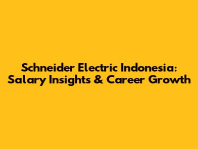Schneider Electric Indonesia: Salary Insights & Career Growth
