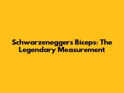 Schwarzenegger's Biceps: The Legendary Measurement