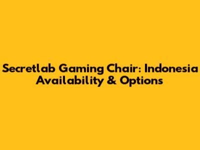 Secretlab Gaming Chair: Indonesia Availability & Options