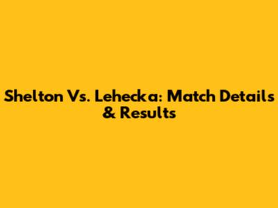 Shelton Vs. Lehecka: Match Details & Results