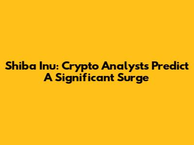 Shiba Inu: Crypto Analysts Predict A Significant Surge