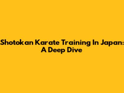 Shotokan Karate Training In Japan: A Deep Dive