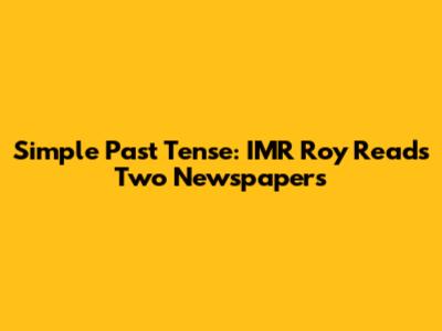 Simple Past Tense: IMR Roy Reads Two Newspapers