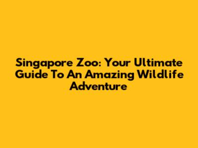 Singapore Zoo: Your Ultimate Guide To An Amazing Wildlife Adventure