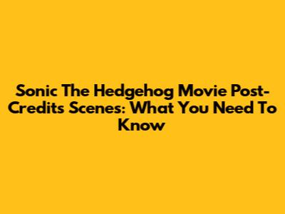 Sonic The Hedgehog Movie Post-Credits Scenes: What You Need To Know
