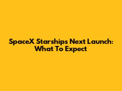 SpaceX Starship's Next Launch: What To Expect