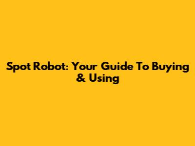 Spot Robot: Your Guide To Buying & Using