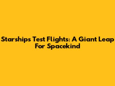 Starship's Test Flights: A Giant Leap For Spacekind