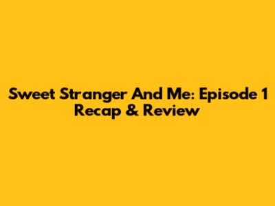 Sweet Stranger And Me: Episode 1 Recap & Review