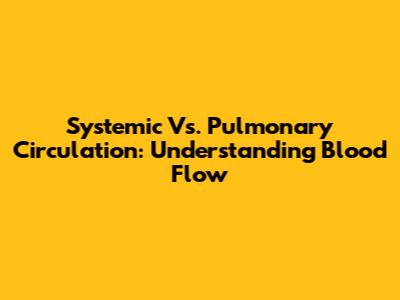 Systemic Vs. Pulmonary Circulation: Understanding Blood Flow