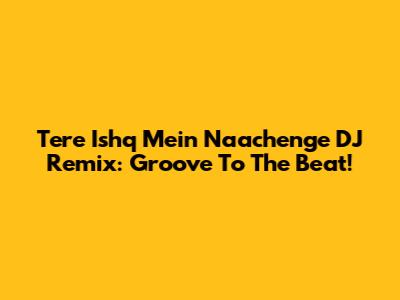 Tere Ishq Mein Naachenge DJ Remix: Groove To The Beat!