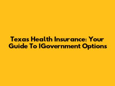 Texas Health Insurance: Your Guide To IGovernment Options