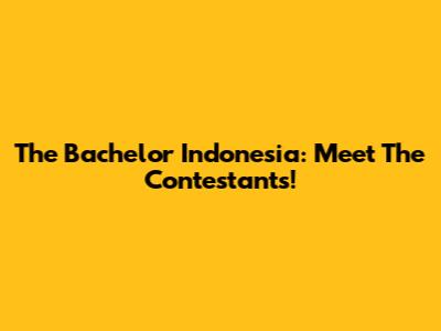 The Bachelor Indonesia: Meet The Contestants!