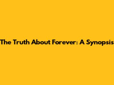 The Truth About Forever: A Synopsis