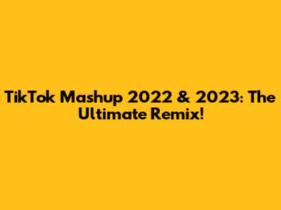 TikTok Mashup 2022 & 2023: The Ultimate Remix!