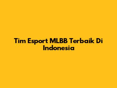 Tim Esport MLBB Terbaik Di Indonesia