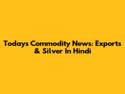 Today's Commodity News: Exports & Silver In Hindi