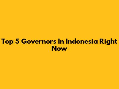 Top 5 Governors In Indonesia Right Now