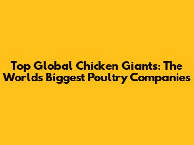 Top Global Chicken Giants: The World's Biggest Poultry Companies