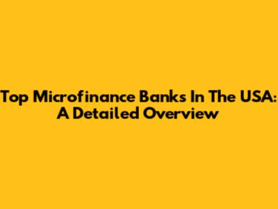 Top Microfinance Banks In The USA: A Detailed Overview
