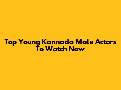 Top Young Kannada Male Actors To Watch Now