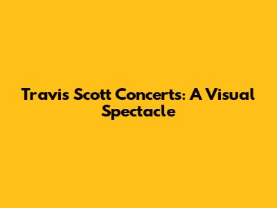 Travis Scott Concerts: A Visual Spectacle