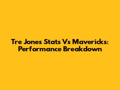 Tre Jones Stats Vs Mavericks: Performance Breakdown