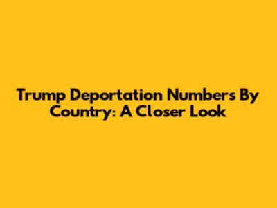 Trump Deportation Numbers By Country: A Closer Look