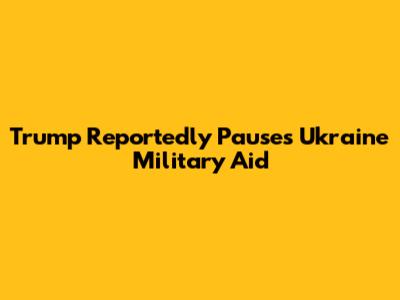 Trump Reportedly Pauses Ukraine Military Aid