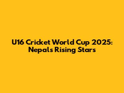 U16 Cricket World Cup 2025: Nepal's Rising Stars