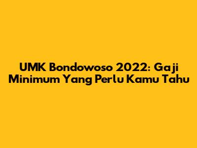 UMK Bondowoso 2022: Gaji Minimum Yang Perlu Kamu Tahu