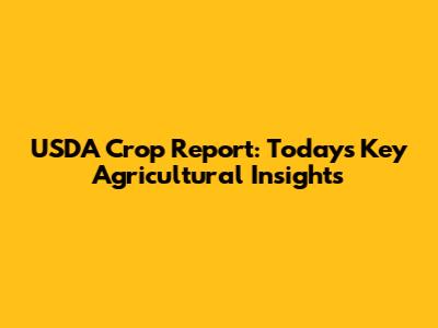 USDA Crop Report: Today's Key Agricultural Insights