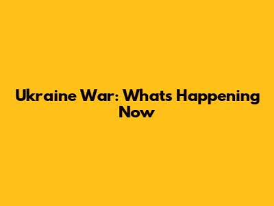 Ukraine War: What's Happening Now