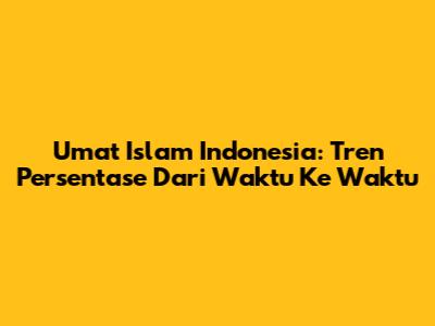 Umat Islam Indonesia: Tren Persentase Dari Waktu Ke Waktu