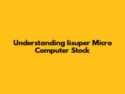 Understanding Iisuper Micro Computer Stock
