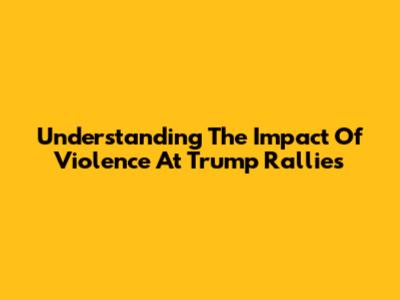 Understanding The Impact Of Violence At Trump Rallies