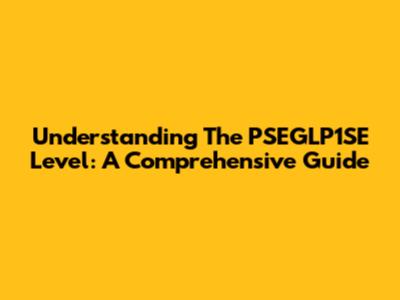 Understanding The PSEGLP1SE Level: A Comprehensive Guide