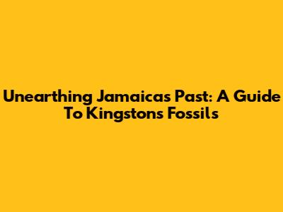 Unearthing Jamaica's Past: A Guide To Kingston's Fossils