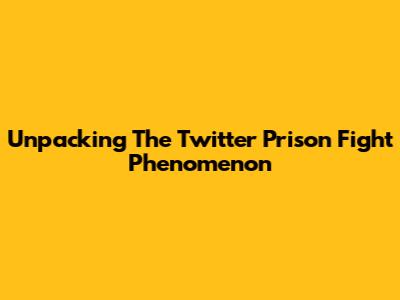 Unpacking The Twitter Prison Fight Phenomenon