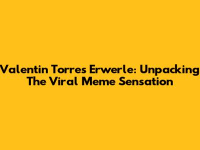 Valentin Torres Erwerle: Unpacking The Viral Meme Sensation