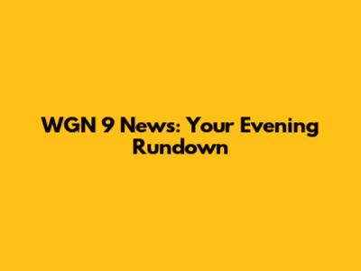 WGN 9 News: Your Evening Rundown