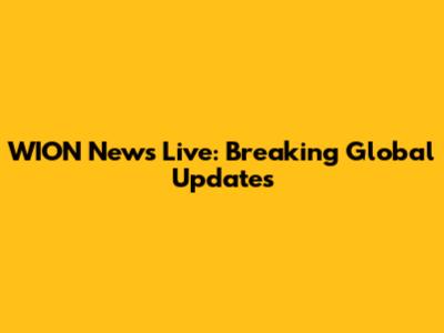 WION News Live: Breaking Global Updates